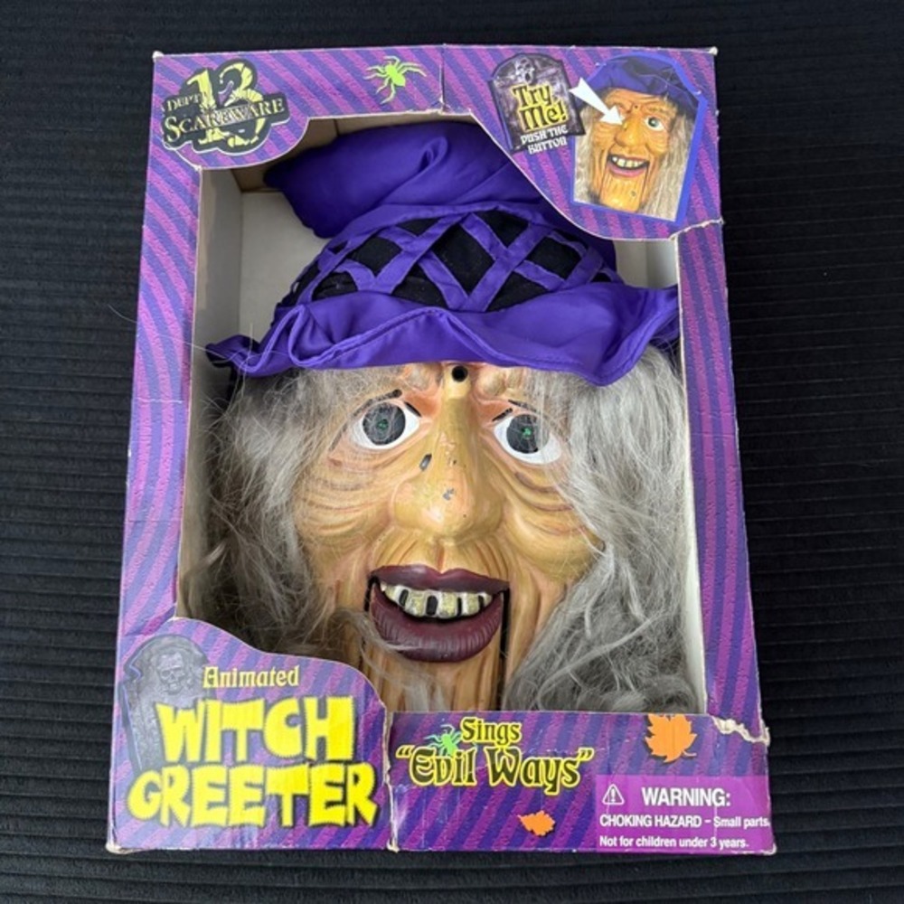 Gemmy Animated Witch Greeter Witch Hazel Sings Evil Ways Halloween Prop 25101